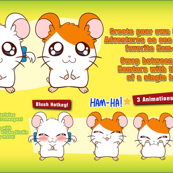 Live2D VTuber Virtual Avatar: Hamtaro & Bijou