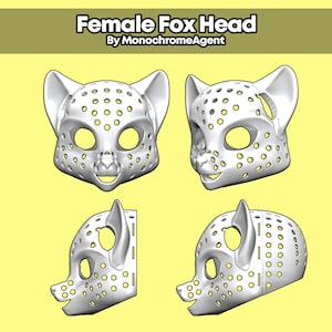3D Printable Files - Female Fox/Cat Head Base [DIGITAL OBJ FILES]