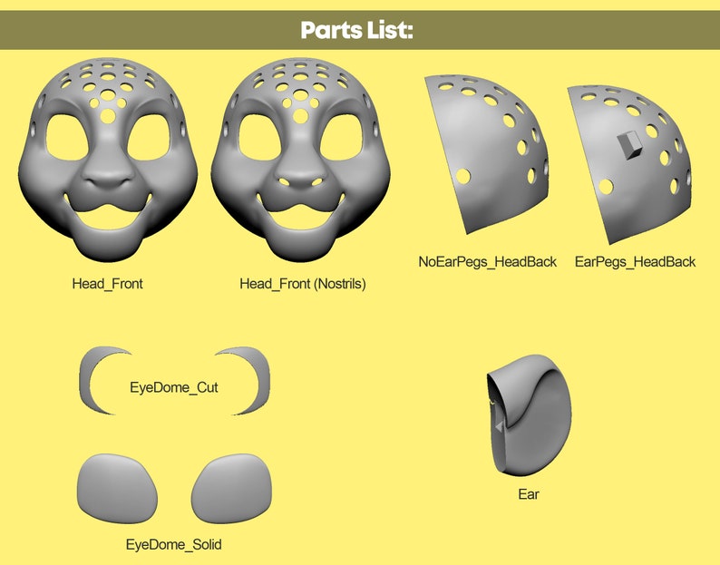 3D Printable Files - Toony Lion Head Base [DIGITAL OBJ FILES] image 2