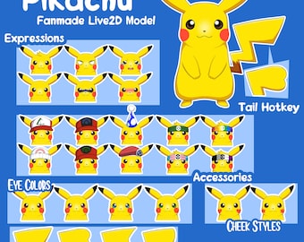 Live2D VTuber Virtual Avatar Model: Customizable Pikachu