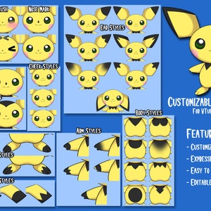 Live2D VTuber Virtual Avatar Model: Customizable Pichu