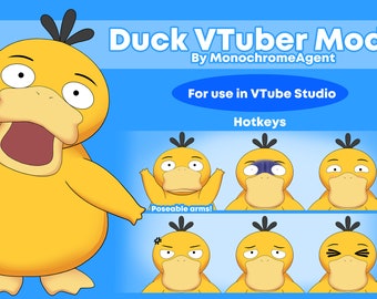 Live2D VTuber Virtual Avatar Model: Psyduck