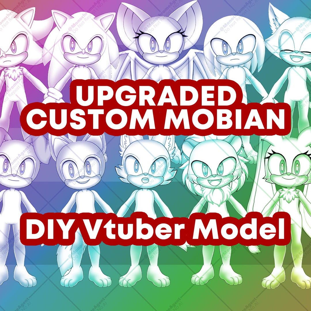 Live2d Vtuber Virtual Avatar Model: UPGRADED Custom Mobian - 9 Species ...