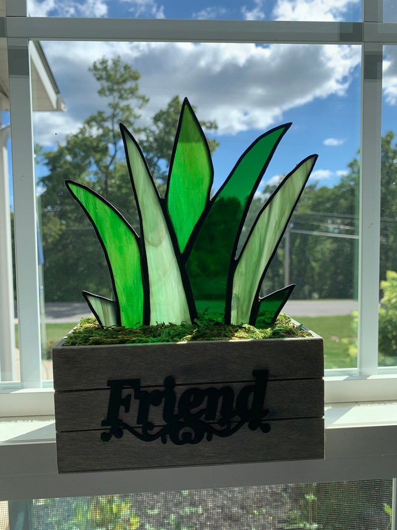 Stained Glass Plant Etsy