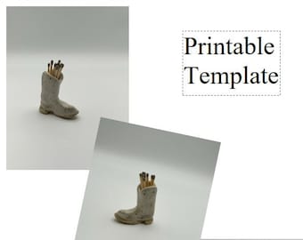 Cowboy Boot Template | Ceramics Tools | Slab Building | Easy Clay DIY | Pottery Templates for Slab Building Tutorial