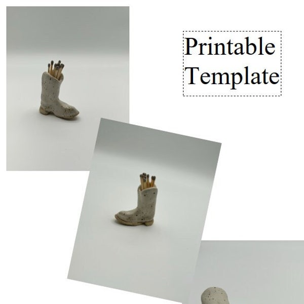 Cowboy Boot Template | Ceramics Tools | Slab Building | Easy Clay DIY | Pottery Templates for Slab Building Tutorial