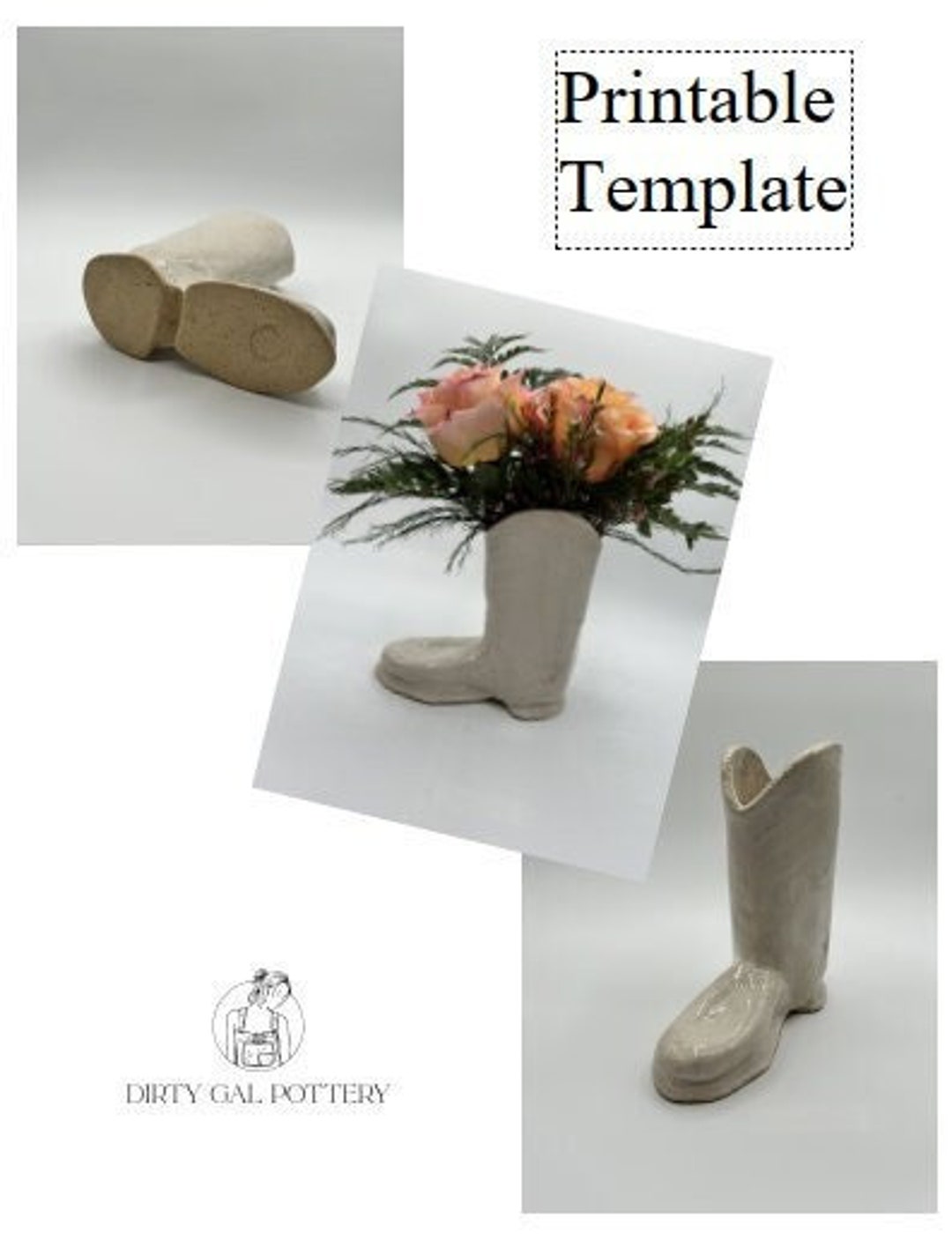 large-cowboy-boot-template-ceramics-tools-slab-building-easy-clay-diy-pottery-templates-for-slab-building-tutorial-etsy for Free Printable Cowboy Boot Template LARGE Cowboy Boot Template | Ceramics Tools | Slab Building | Easy Clay DIY | Pottery Templates for Slab Building Tutorial - Etsy for Free Printable Cowboy Boot Template
