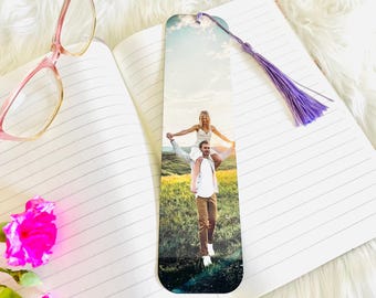 Custom Metal Photo Bookmark 1 to 3 Photos With Tassel Great Gift Idea Custom Unique Gifts For Readers Personalized Bookmark Name Photo
