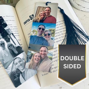 Custom Metal Photo Booth Bookmark | Bookmark 1 to 3 Photos | Metal Photo Bookmark With Tassel | Great Gift Idea | Custom Bookmark