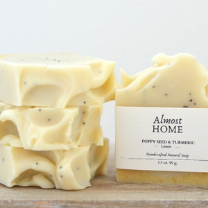 Lemon Bergamot Handmade Soap: Poppy Seed & Turmeric, Vegan