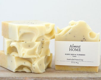Lemon Bergamot Handmade Soap: Poppy Seed & Turmeric, Vegan