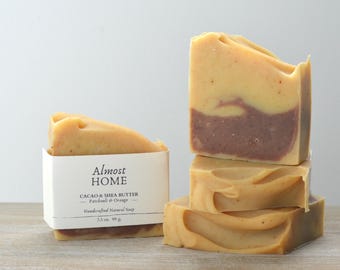 Handcrafted Cacao Shea Butter Soap | Patchouli Orange, Vegan, Palm Free Natural Bar