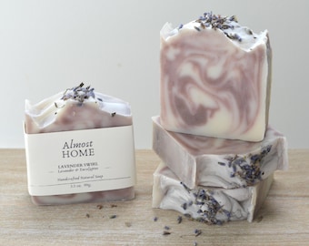 Lavender Swirl Soap Bar | Eucalyptus, Shea Butter, Vegan Natural Soap