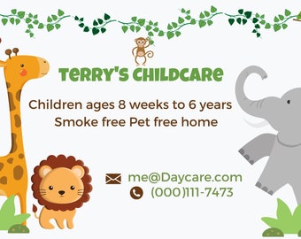 childcare business card