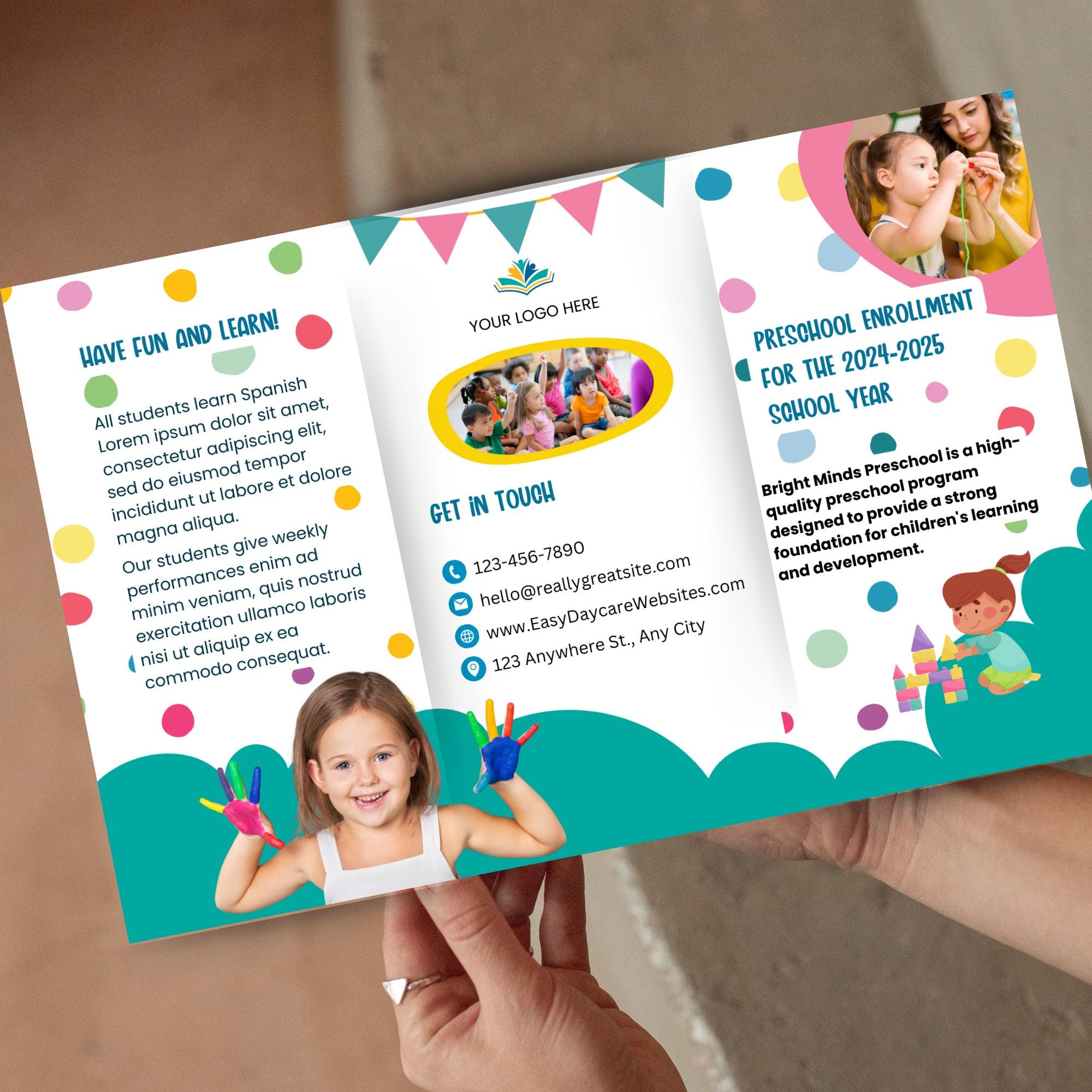 Editable Daycare Brochure Template, Early Learning Centers (canva) - Etsy
