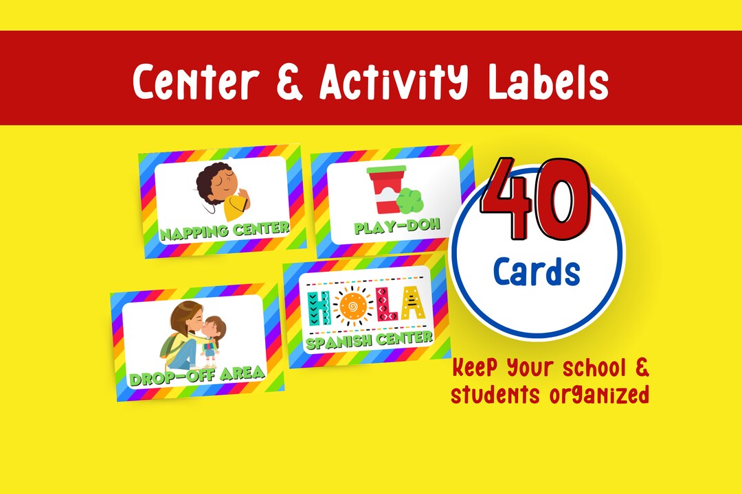 Daycare Center Signs | Activity Station Labels, 40 Cards (PDF) - Etsy