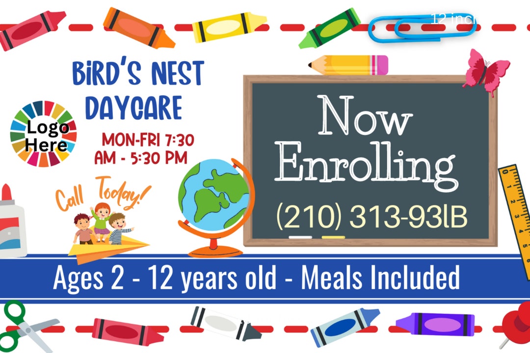 Now Enrolling Yard Sign for Daycare Center Etsy