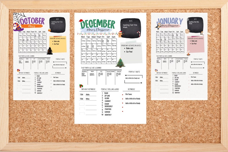 Editable Classroom Newsletter Template 12 Month Calendar (digital