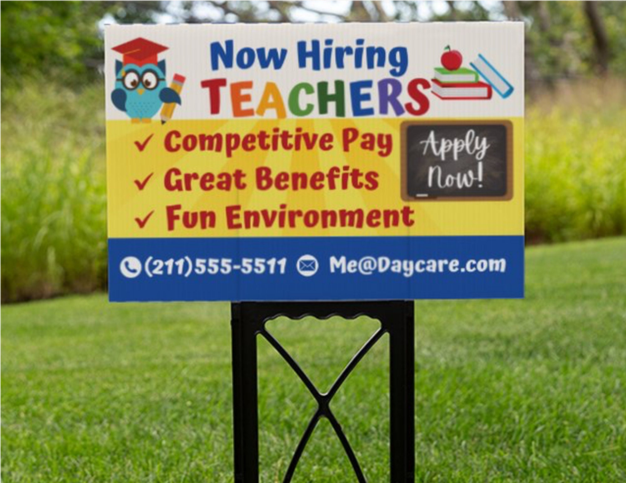 Editable Yard Sign, Now Hiring Childcare, Daycare, Home Care Yard Sign. Digital  Downlaod.Another Minerva Luxe Design. Attract New Teachers!