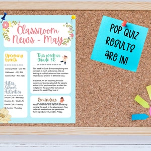 May Newsletter. Childcare, Daycare, Extracurricular Program, Learning Academy, Montessori Template. Edit on Canva.