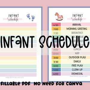 Orario per neonati. PDF compilabile. Asilo nido, assistenza all'infanzia, Learning Academy, Montessori, homeschool. Minerva Luxe Design