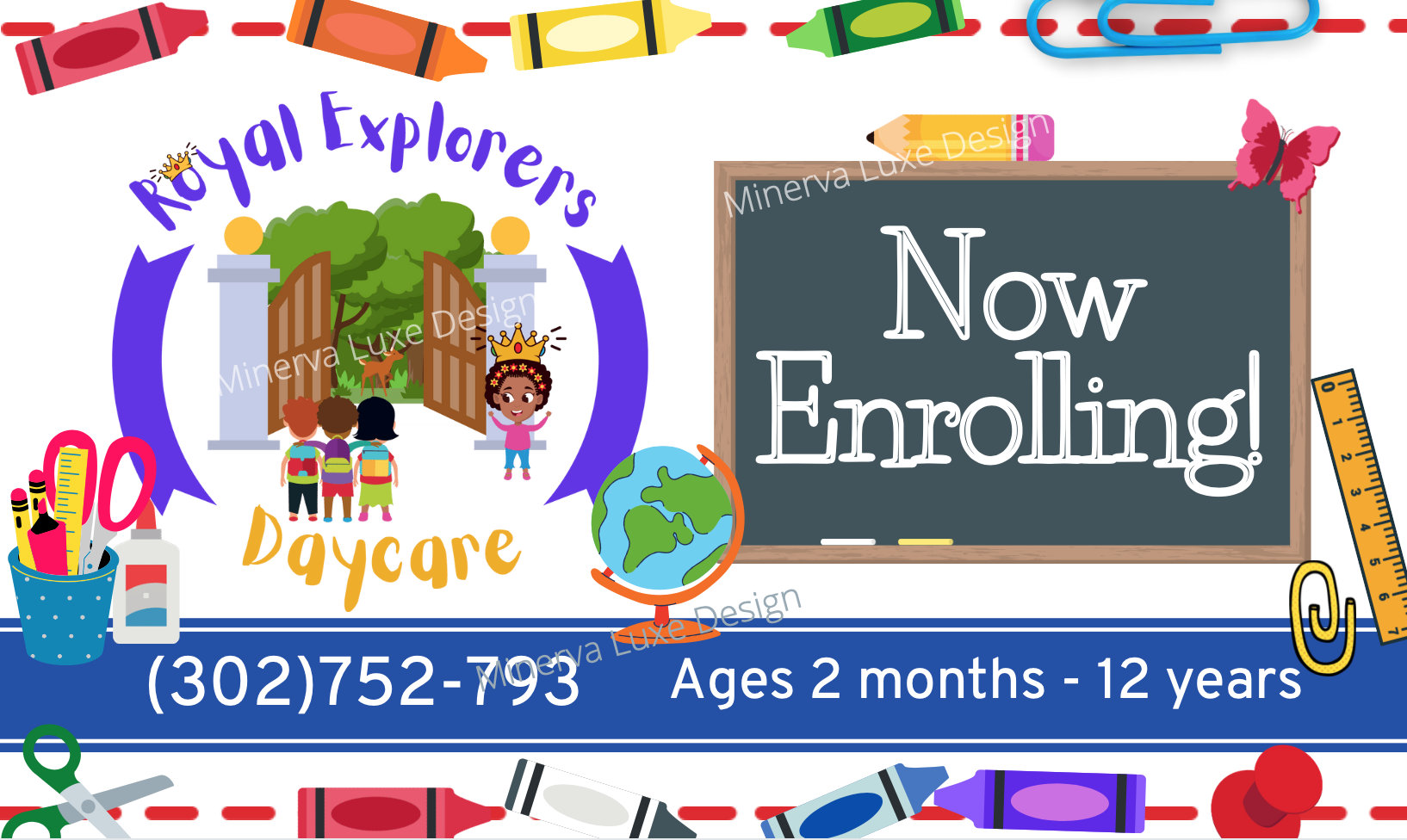 Childcare Banner. Now Enrolling. Add Your Logo Etsy
