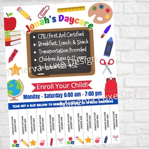 Childcare, Daycare Flyers. Now Enrolling.