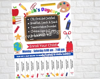 Childcare, Daycare Flyers. Now Enrolling.