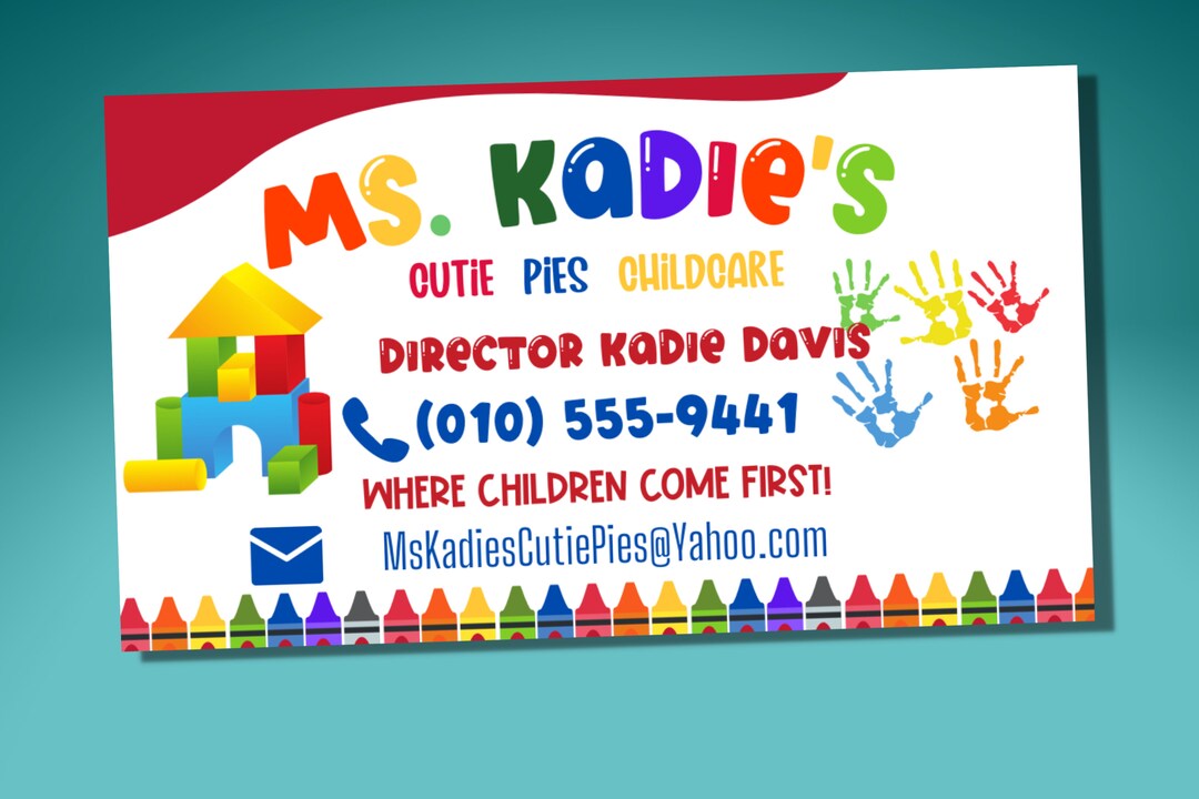 Custom Business Cards for Childcare, Learning Academy, Daycare