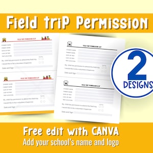 Field Trip Permit/Permission Form for childcare centers, in-home centers, and extracurricular activities