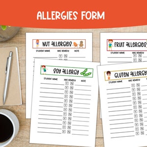 Daycare Enrollment Allergies Form. Childcare care, learning Academy, Montessori form