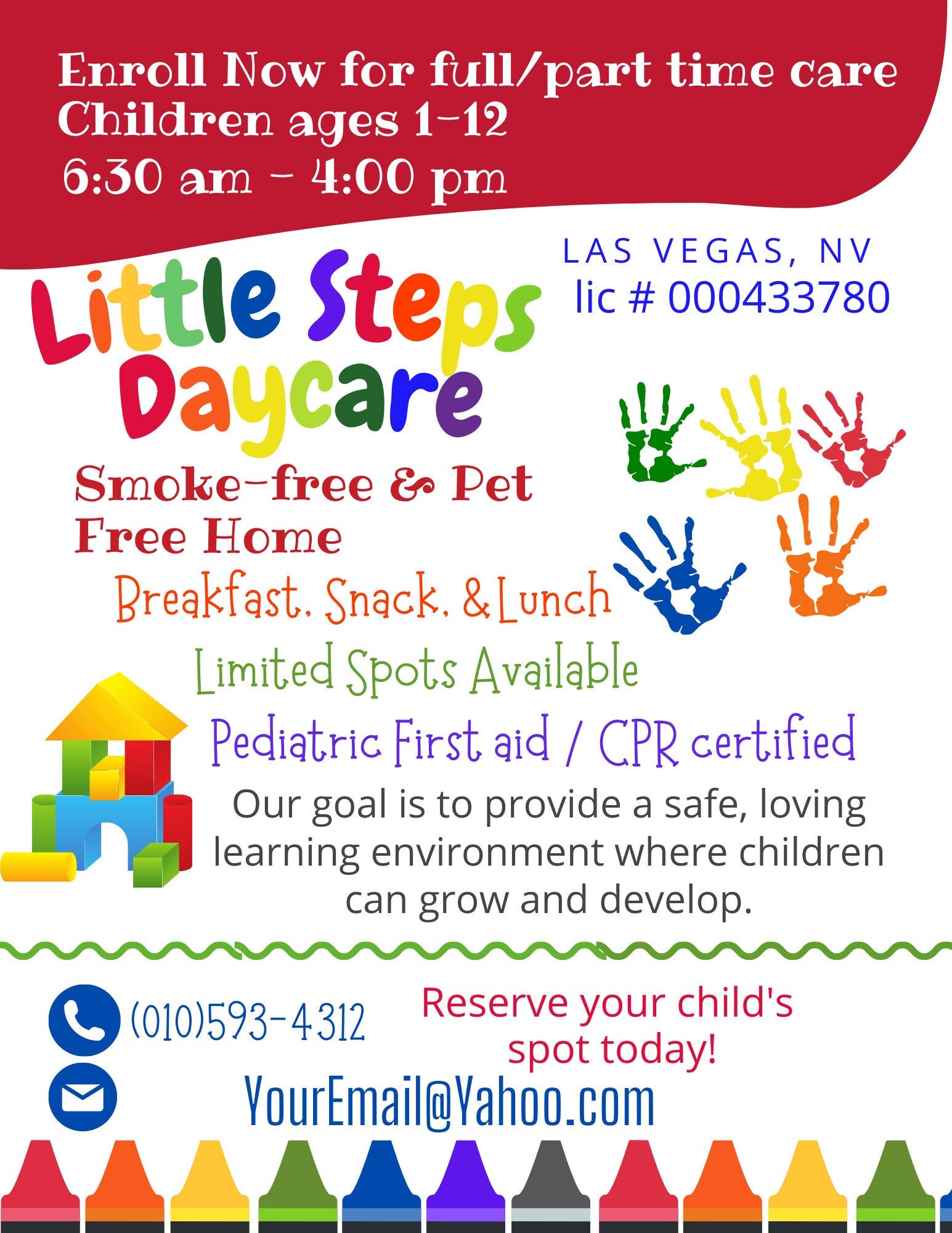 Child Care Flyer Template Baby Sitting Playtime Theme Etsy