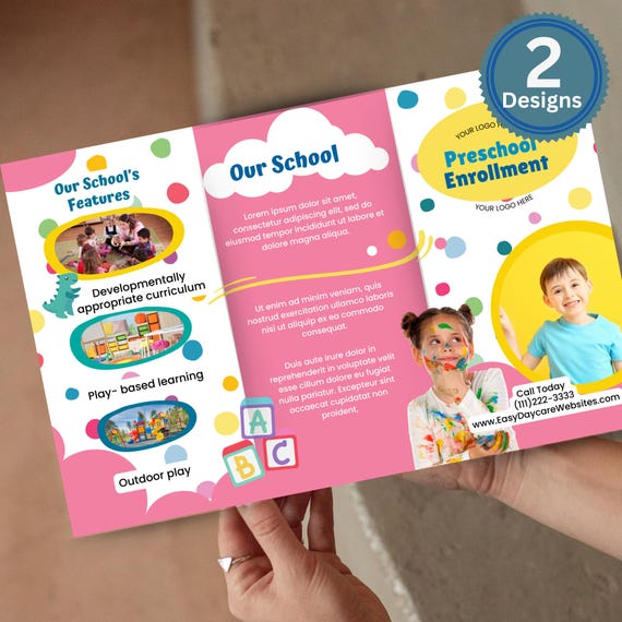 Editable Daycare Brochure Template, Early Learning Centers (Canva)
