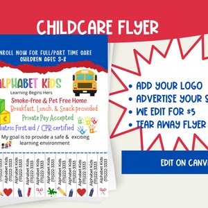 Childcare Daycare Montessori Tear Away Flyer