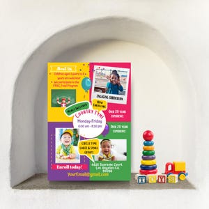 Childcare, Daycare, Editable flyer! Use CANVA