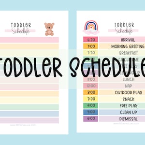 Toddler Schedule. Daycare, Childcare, Learning Academy, Editable Schedule.