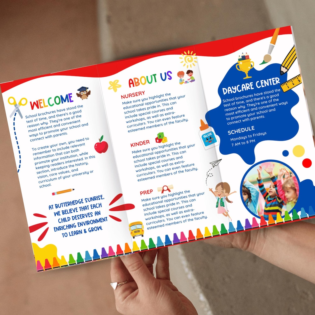 Editable Daycare Brochure Template, Canva Design (digital Download) - Etsy