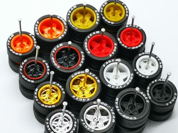 10 set 5 spoke GOLD Premium rubber wheels for HW 1:64 scale cars and other 
