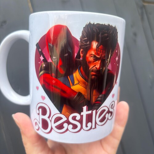 Taza de los mejores amigos: Deadpool y Wolverine / Logan / Wade Wilson / Ryan Reynolds / Hugh Jackman