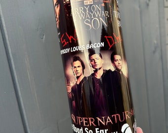 Supernatural Tumbler: Jensen Ackles & Dean Winchester 20oz Stainless Steel