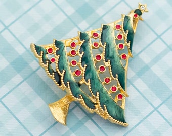 Vintage Elegant Christmas Tree Brooch - L14