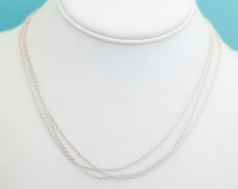 Beautiful Silver Tone Simple Chain Necklace by Avon - 18 inch - L15