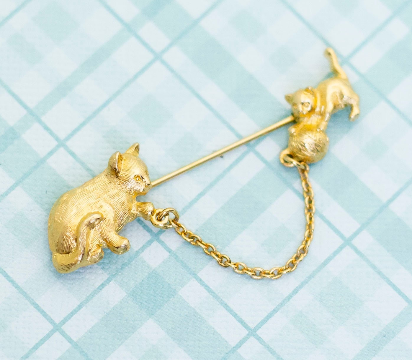 Vintage Golden Kittens Stickpin by  - L26