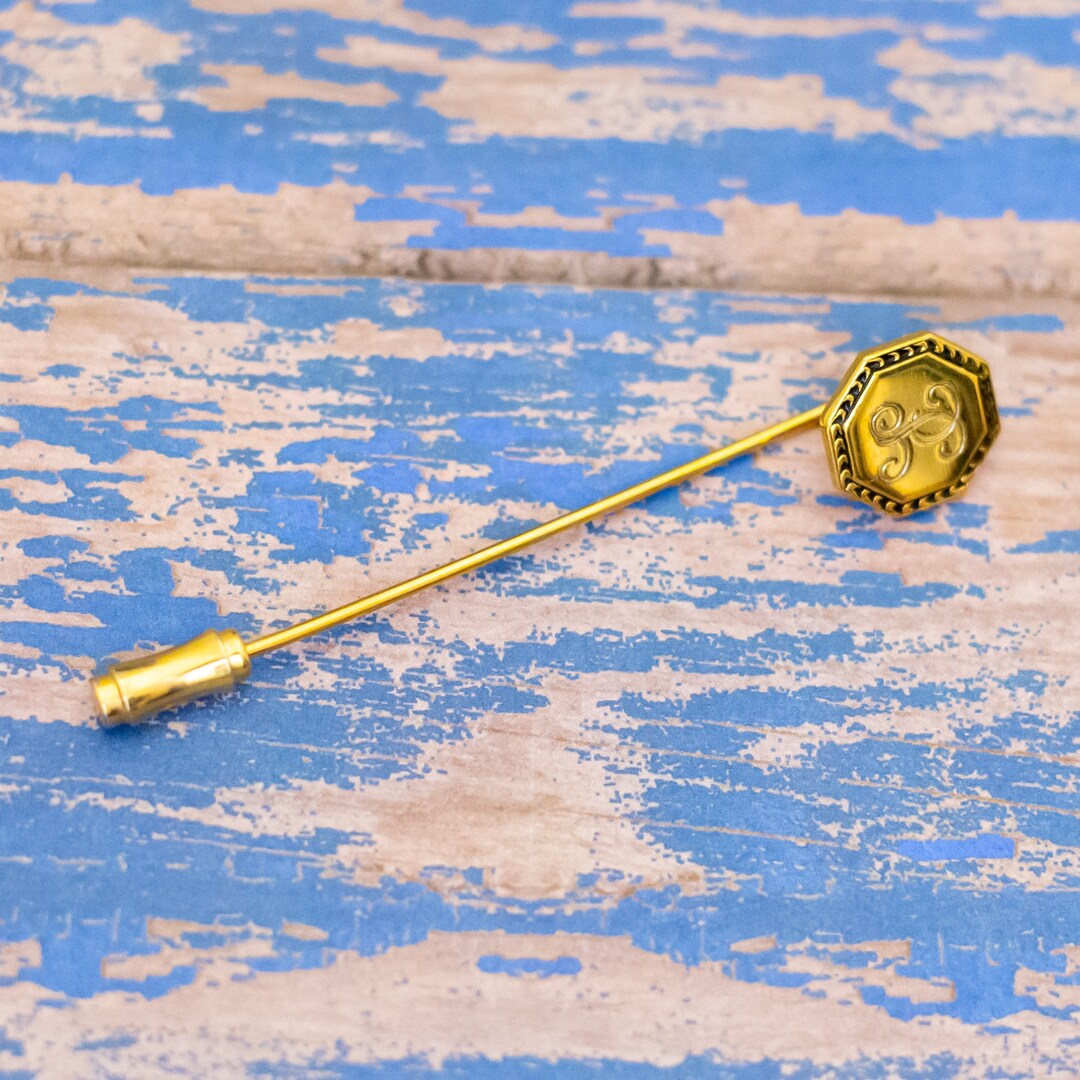 Vintage Geometric Octagon Letter P Tip Stick Pin - L32 - Etsy
