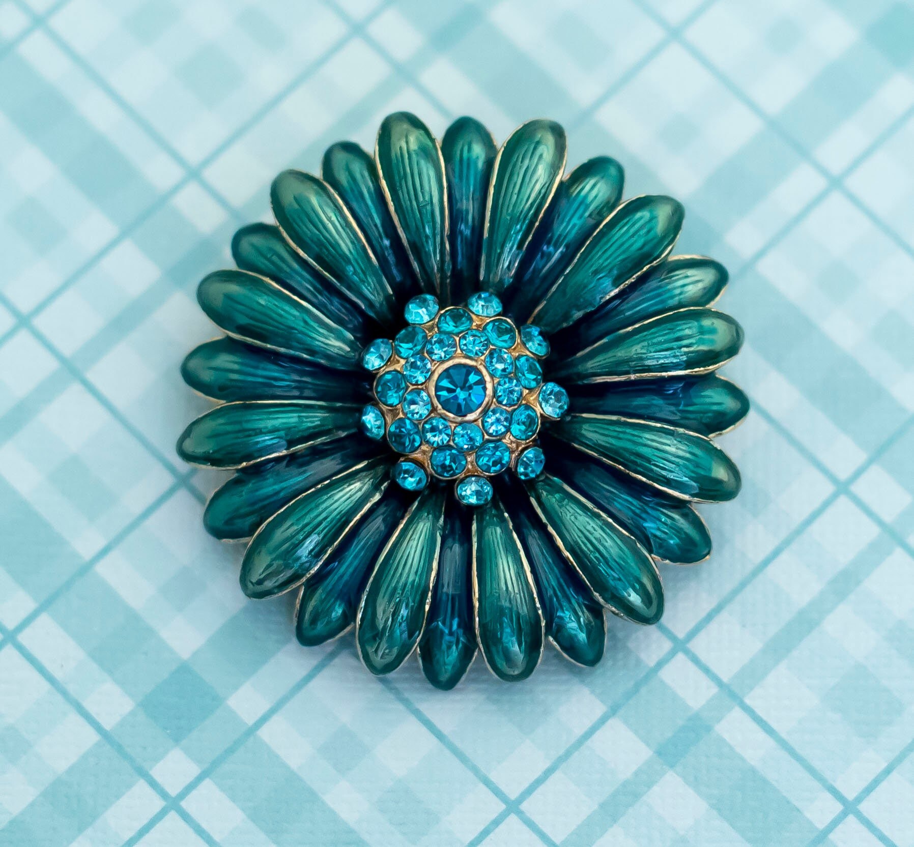 Unique Green Sunflower Brooch - Monet - L13