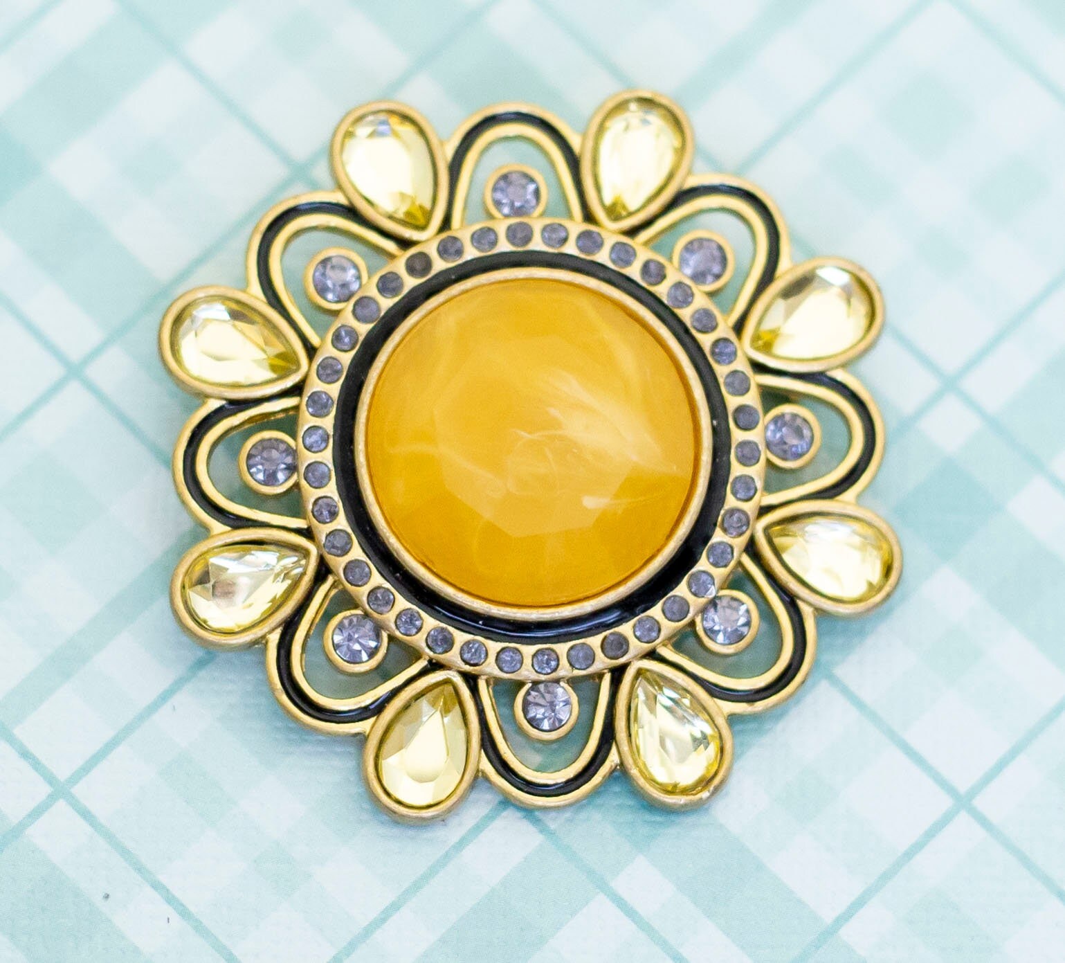 Vintage Bright Yellow Flower Brooch by Lia Sophia - L26 - Etsy