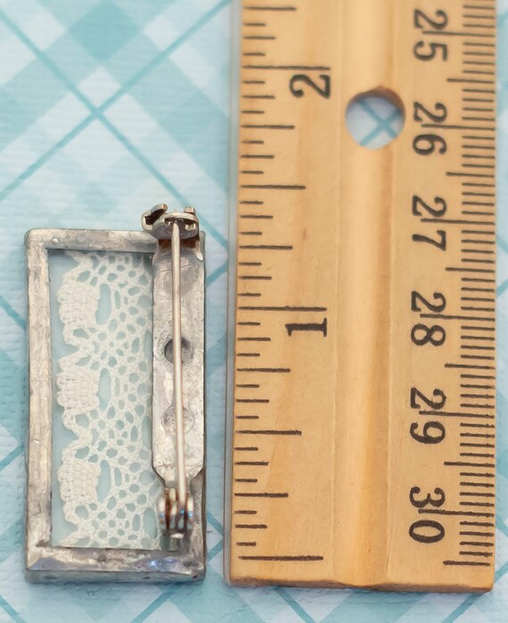 Silver Rectangle Unique Brooch - L3 - image 2