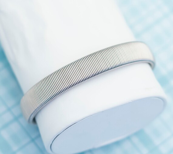 Simple Silver Adjustable Bangle - 7.85 inch - L7 - image 2