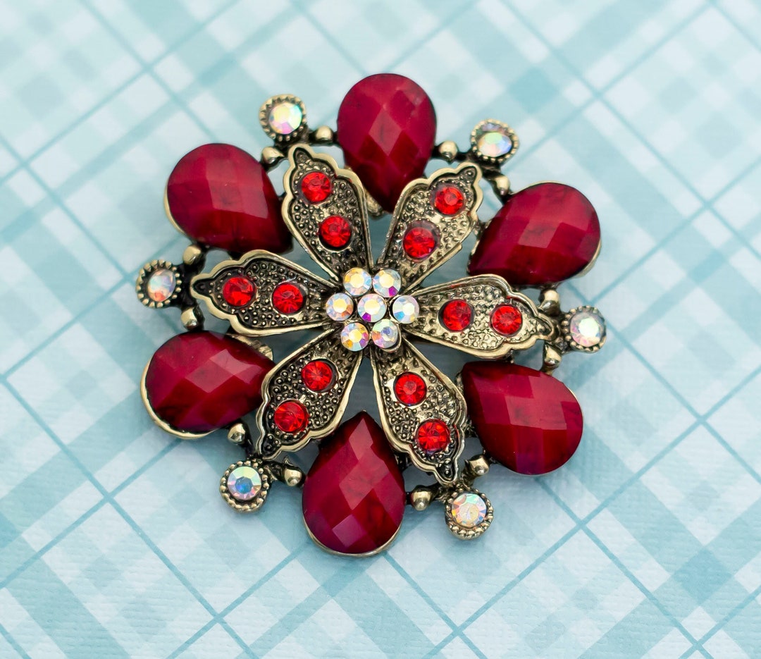 Broche Fleur Et Plume élégante - Accessoire Femme Pour Mariage, Chapeau Ou Vêtement - Cadeau Vintage
