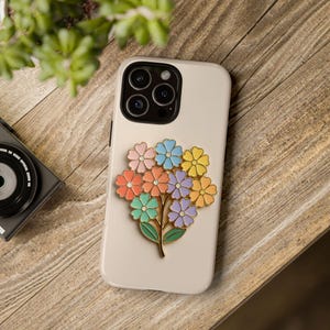 Flower Bouquet Phone Case for Her - Stylish Floral Tough Cover, Cute Spring Accessory & Unique Gift for Mom, Protective Phone Case
